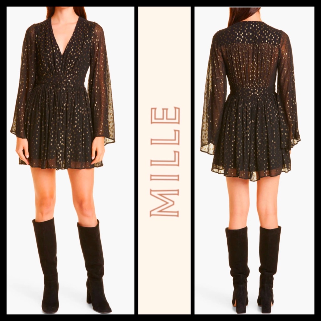 Nwot Mille Goldie Dress In Gold Dust